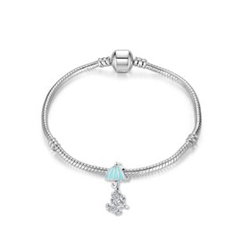 QeenseKc Jiminy Cricket Dangle Charm Bule Enamel Bead fit European Bracelet Necklace