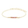Tiny Sparkling Sunstone Faceted Bead Bar Bracelet in 14k Gold