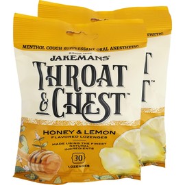 Jakemans Honey Throat & Chest Lozenges, 30 lozenges (Pack of 2)