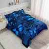 Smell Sunshine Blue Butterfly Comforter Set 3D Butterfly Printed Bedding