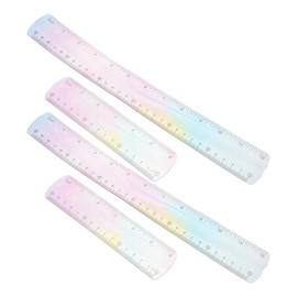 Veemoon Regla Flexible de Silicona 4 Piezas con Diseño Irrompible y Flexible para Dibujo y Escuela, Adecuado para Profesionales y Maestros