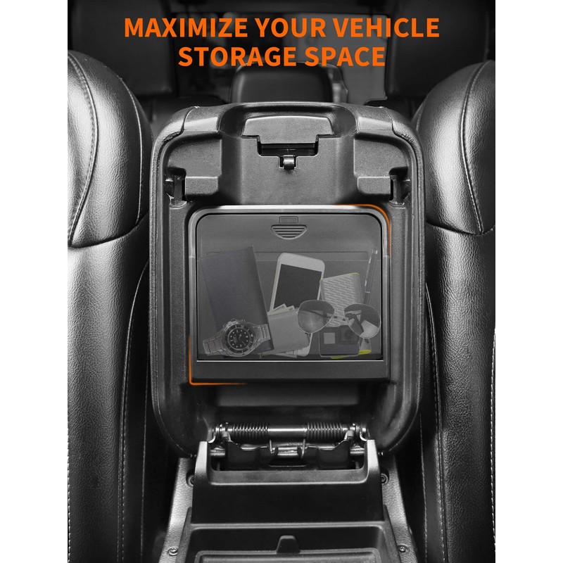 Savadicar One-Touch Hidden Storage Organizer Compatible with 2018-Present Jeep Wrangler