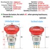 19mm 3/4" Latching Emergency Stop Push Button Switch SPDT Mushroom