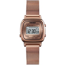 Women's Quartz Watches Ultra-Thin Gorgeous Simple Petite Wrist Watches Small Dial Mesh Steel Bracelet (Rose Gold)