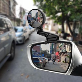 Blind Spot Mirror Adjustable 360 Degree Car Side Mirror, HD Glass Rear View Exterior Accessories Frame Thickness Less than 5MM for Car SUV (long-armed Left)
