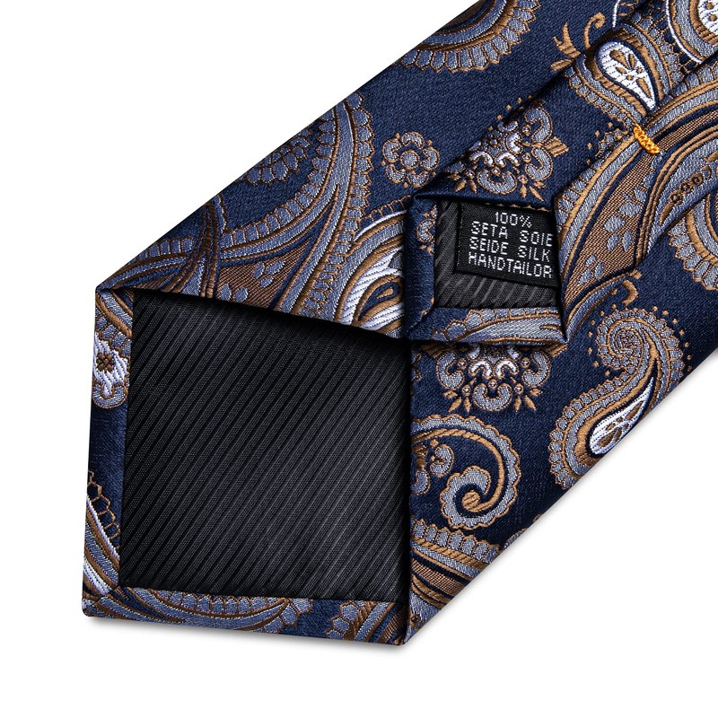 DiBanGu Conjunto de pañuelo y gemelos de seda para hombre