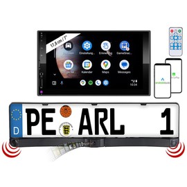 CREASONO Touch Screen Car Radio: 2-DIN Car Radio with Apple Carplay & Android Car, Reversing Camera (2-DIN Car Radio Carplay Navi, Car Radio Hands-Free Call)