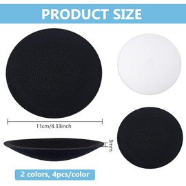 BENECREAT 8Pcs 2 Color Cloth Round Fascinator Hat Base, White Black Sinamay Hat Fascinator Base Craft for Millinery Magic, 110x3mm