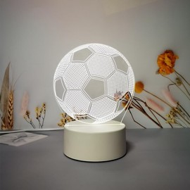 Kids 3D Soccer Lamp Football Night Light Optical Illusion Lamp with Birthday Day Gift Idea for Sport Theme Fan Boys Girls