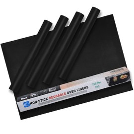 Oven Liners for Bottom of Oven – Heavy Duty Non Stick Reusable Oven Liner for Gas & Electric Ovens – Oven Mat for Bottom of Oven – Heat Resistant to 500°F, 23x16.25", 4Pack