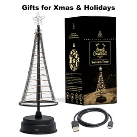 HONESTY New Mini USB Christmas Tree - Perfect Decoration for Your Rooms (Retractable Black XS)