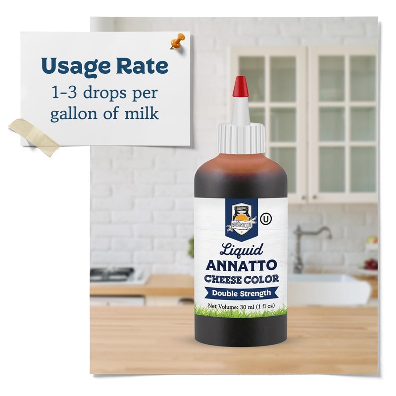 Liquid Annatto Cheese Coloring, Double Strength - 30 ml