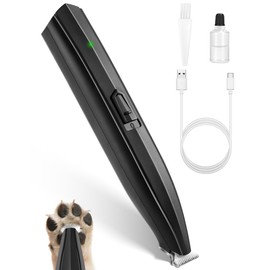 lexflext Dog Paw Trimmer for Grooming, Cordless Rechargeable Dog Clippers with Widened Blade, Low Noise Electric Cat Precision Shaver for Small Pet's Hair Around Eyes, Faces, Ears, Paws, Rump(Black)