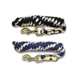 Lead Rope for Horses, Tie Rope in Various Stylish Designs, Lead Rope, Pony, Donkey, Goat (1 x Blue + 1 x Black)