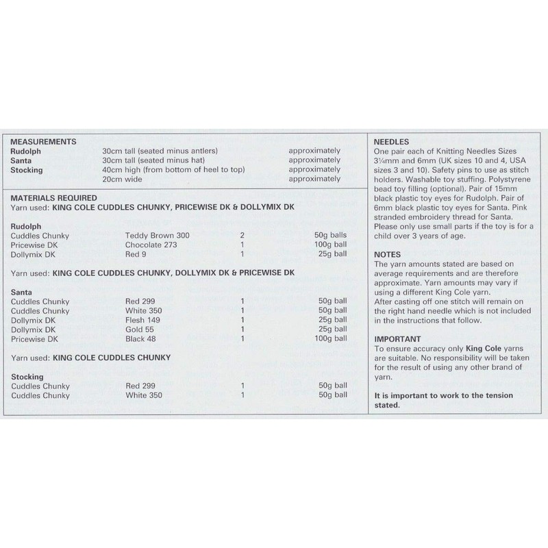 King Cole Knitting Pattern 9007