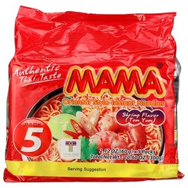 Mama Oriental Style Instant Noodles, Shrimp Flavor, 5 Count, 10.58 Ounce (Pack of 6)