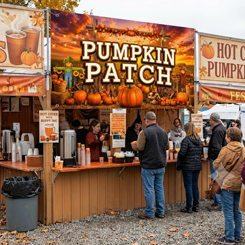 Pumpkin Patch Banner 2 x 4 ft, Thanksgiving Large Sign