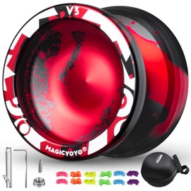 MAGICYOYO Yoyo V3, Yoyo de metal para niños principiantes aleación Yoyo para adultos con rodamiento KK + herramienta de extracción de rodamientos + eje + bolsa de almacenamiento + 12 cuerdas Yoyo