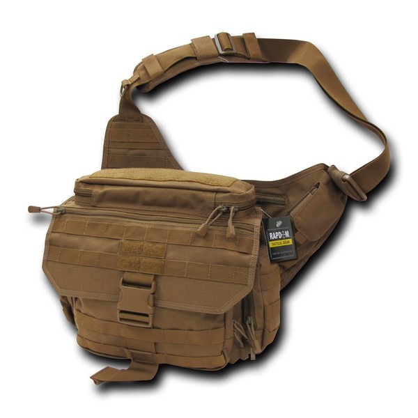 Rapdom Tactical Messenger Bag, Coyote, 14"W x 12"H x 6.5" D