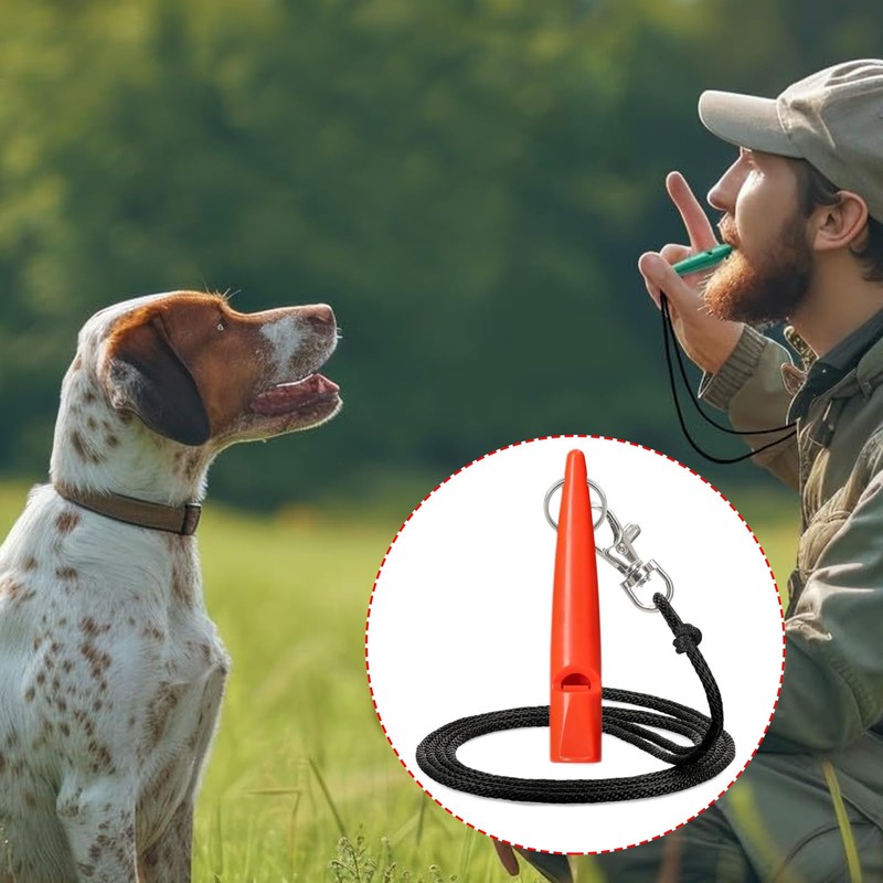 1 pcs 211.5 Dog Whistle Orange with Whistle Band