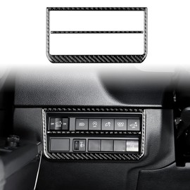 FXETRNL Real Carbon Fiber for Toyota Tundra (2022-2025), Headlight Switch Frame, Covers Decor Stickers Kit Interior Car Accessories (Black)