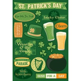 Karen Foster Design Acid and Lignin Free Scrapbooking Sticker Sheet, Lucky Clover