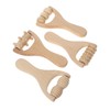 Gatuida 4pcs Handheld Wooden Massager Set Ergonomic Body Massage Roller