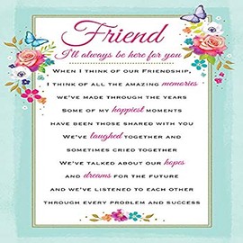 Piccadilly Greetings Heartfelt Wishes Sentimental Birthday Card Friend - 9 x 6 inches - Regal Publishing