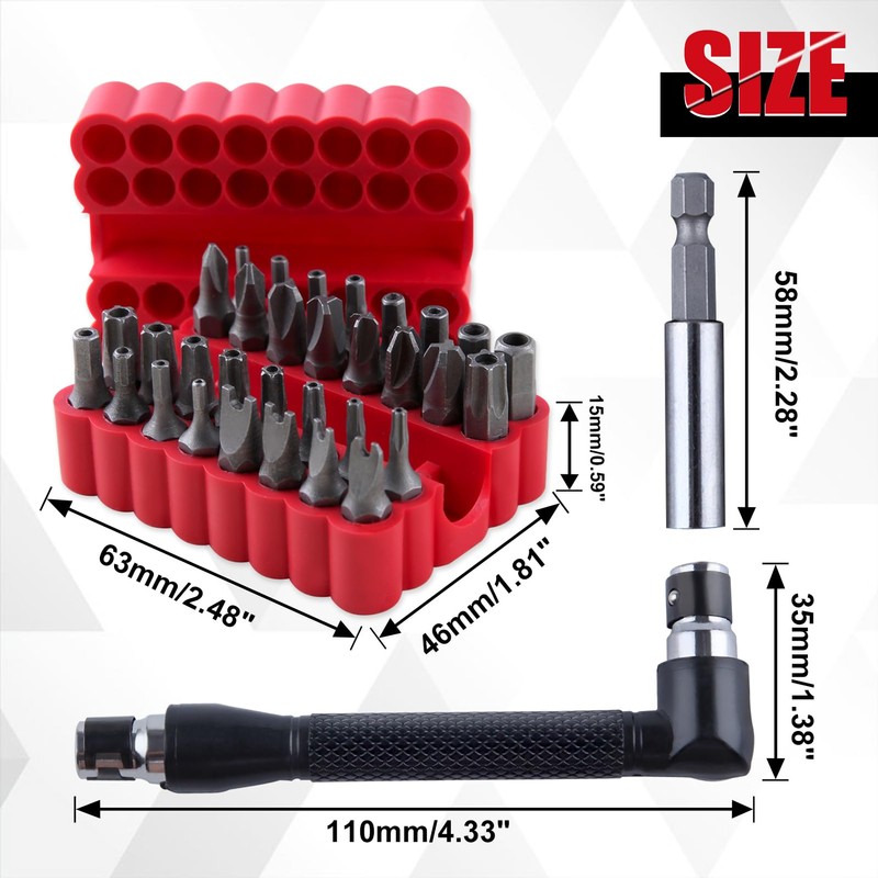 GOLD DEER 33PCS Security Torx Bit Set with Magnetic Extension