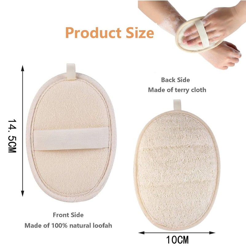 Natural Loofah Sponge Exfoliating Body Scrubber,Eco-Friendly & Biodegradable Bath Loofa