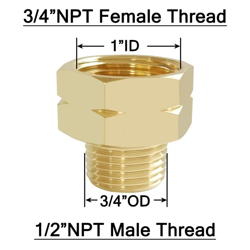 Joywayus 2PCS 3/4" NPT Thread Female × 1/2" NPT Thread