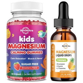 Magnesium Glycinate Supplements - Magnesium Gummies & Liquid Drops for Kids Adults