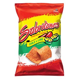 Sabritones Corn Chips, Lime, 2.125 Ounce (Pack of 15)