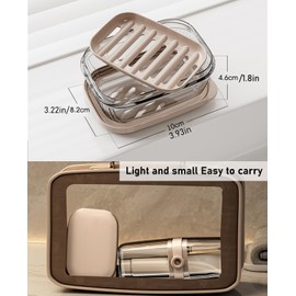 Soap Dish Holder with Lid, Leakproof and Waterproof Travel Soap Case with Drainage, Portable Sealed Shower Soap Box, Perfect for Bathroom Shower, Travel, Camp, Gym, Outdoor (V+H)