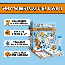 Math Blast! Cool Math Games for Kids 8-12 - Fun Educational Mental Math Game for Home & Classroom - Practice Math The Fun Way