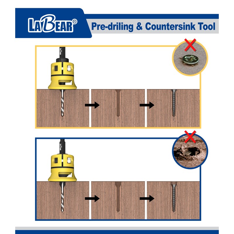 LaBear (#8) Countersink Drill bit Set, Countersink Drill bit, Countersink