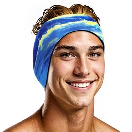 HeySplash Swimming Headband, Elastic Neoprene Swimming Earplugs Kids Ear Plugs Ear Band Swimmer Protection, EarGuard & Hair Guard for Kids Adult, Keep Water Out, Hold Earplugs in, Large, Blue Surfing