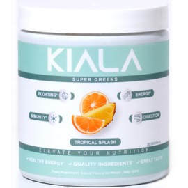 Kiala Nutrition Super Greens, Organic Greens Powder with Spirulina & Chlorella for Digestion, Gut Health, Immunity, Energy, Gluten Free, Vegan, Sugar Free, Spectra Blend, Tropical Splash, 30 Servings