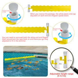 Pool Skimmer Arm, Skimmer Guard, Pool Skimmer, Pool Debris Skimmer Catcher, Hands Free Pool Skim-It Fits Most Skimmer Systems on In-ground Pools Outfall Within 4’ to 6.7’ - Yellow