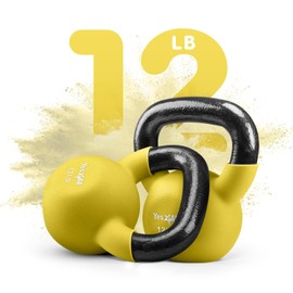 Yes4All Neoprene Coated & Kettlebell Sets - Hand Weights for Home Gym & Dumbbell Weight Set training 12 lb