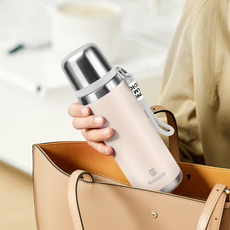 Stainless Steel Flask with Cup 700ml/23.6oz Vacuum Insulated Thermo Bottle