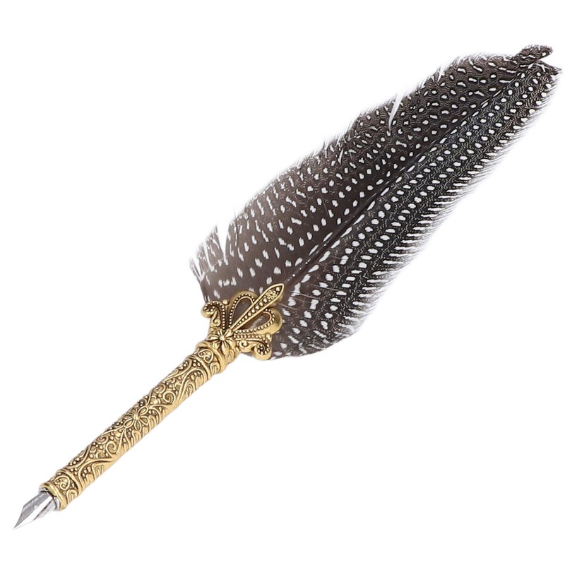 Feather Pen Exquisite Pattern Quaint Texture Comfortable Grip Stainless Steel