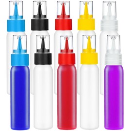 WXOIEOD 10 Pieces Squeeze Bottles for Icing, Frosting Bottles for Cookie Decorating, Cookie Icing Bottles with Tips and Caps, Small Writer Bottles for Food Coloring Royal Icing Tools Supplies, 2 Oz