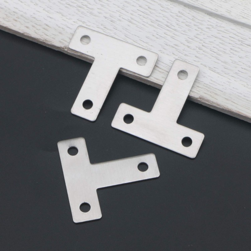 Pxyelec 20Pcs 3 Holes Angle Plate Corner Brace Flat T