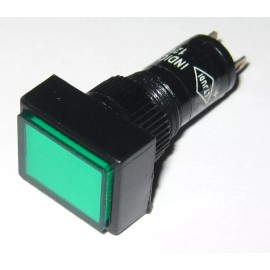 Panel Mount Rectangular LED Indicator - Green - Plastic Case - 3 to 12 V DC