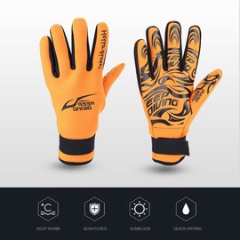 Alomejor 2 mm Neoprene Diving Gloves Keep Warm, Non-Slip Diving Gloves, Wetsuit for Swimming, Diving, Snorkelling for Adults (L-Orange)