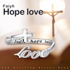 Love Ring,Love Cross Rings,S925 Sterling Silver Adjustable Faith Hope Love