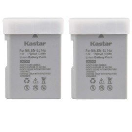 Kastar Battery (2-Pack) for EN-EL14a, EN-EL14, ENEL14A, ENEL14 EL14 & Coolpix P7000 P7100 P7700 P7800, D3100, D3200, D3300, D3400, D5100, D5200, D5300 DSLR, Df DSLR, D5600 Camera
