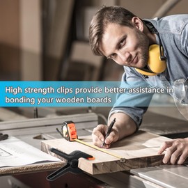 Pack of 12 Spring Clamps, 4.6 Inch Black Nylon Spring Clamps, Plastic Retaining Clips, Glue Clamps with Movable and Ribbed Jaws, for Woodworking, Photography Backgrounds, Studios, Art