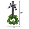 KOVOT Set of 4 Hanging Wreaths with Plaid Ribbon Bow.